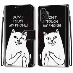 Knížkové pouzdro Trendy Cross case Don’t touch my phone – Samsung Galaxy A13 (4G) | Levné Kryty | Levné Kryty | Levné Kryty