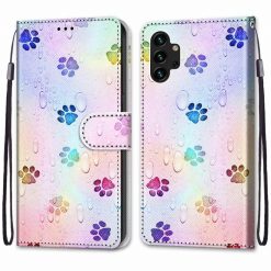 Knížkové pouzdro Trendy Cross case Tlapky – Samsung Galaxy A13 (4G) | Levné Kryty | Levné Kryty | Levné Kryty