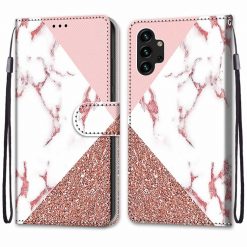 Knížkové pouzdro Trendy Cross case Růžový kámen – Samsung Galaxy A13 (4G) | Levné Kryty | Levné Kryty | Levné Kryty