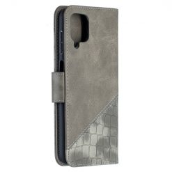 Peněženkové pouzdro Crocodile Texture šedé – Samsung Galaxy A12 / M12 | Levné Kryty | Levné Kryty | Levné Kryty