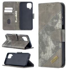 Peněženkové pouzdro Crocodile Texture šedé – Samsung Galaxy A12 / M12 | Levné Kryty | Levné Kryty | Levné Kryty