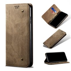 Peněženkové pouzdro Denim Texture světlohnědé – Xiaomi Redmi Note 11s / Note 11 4G | Levné Kryty | Levné Kryty | Levné Kryty