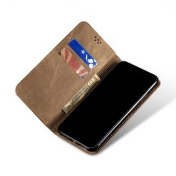 Peněženkové pouzdro Denim Texture světlohnědé – Xiaomi Redmi Note 11s / Note 11 4G | Levné Kryty | Levné Kryty | Levné Kryty