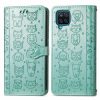 Peněženkové pouzdro Embossing Pattern Pes a Kočka modré – Samsung Galaxy A12 / M12 | Levné Kryty | Levné Kryty | Levné Kryty
