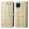 Peněženkové pouzdro Embossing Pattern Pes a Kočka bleděrůžové – Samsung Galaxy A12 / M12 | Levné Kryty | Levné Kryty | Levné Kryty