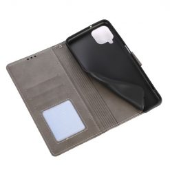 Peněženkové pouzdro Embossing Pattern Slunečnice šedé – Samsung Galaxy A12 / M12 | Levné Kryty | Levné Kryty | Levné Kryty