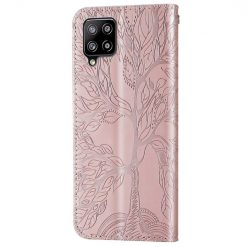 Peněženkové pouzdro Embossing Pattern Strom růžové – Samsung Galaxy A12 / M12 | Levné Kryty | Levné Kryty | Levné Kryty