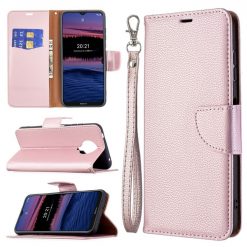Peněženkové pouzdro Fancy Litchi bleděrůžové – Nokia G10 / G20 | Levné Kryty | Levné Kryty | Levné Kryty