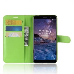 Peněženkové pouzdro Litchi zelené – Nokia 7 Plus | Levné Kryty | Levné Kryty | Levné Kryty