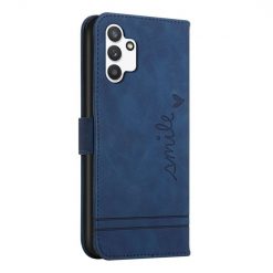 Peněženkové pouzdro Retro Smile modré – Samsung Galaxy A13 (4G) | Levné Kryty | Levné Kryty | Levné Kryty