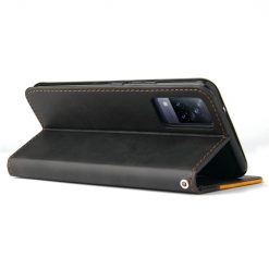 Peněženkové pouzdro Stitching černo-oranžové – Vivo V21 5G | Levné Kryty | Levné Kryty | Levné Kryty