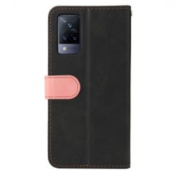Peněženkové pouzdro Stitching černo-růžové – Vivo V21 5G | Levné Kryty | Levné Kryty | Levné Kryty
