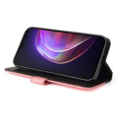 Peněženkové pouzdro Stitching černo-růžové – Vivo V21 5G | Levné Kryty | Levné Kryty | Levné Kryty