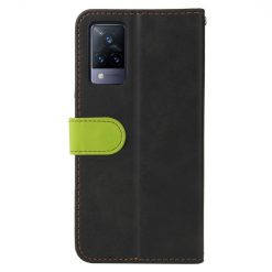 Peněženkové pouzdro Stitching černo-zelené – Vivo V21 5G | Levné Kryty | Levné Kryty | Levné Kryty