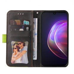 Peněženkové pouzdro Stitching černo-zelené – Vivo V21 5G | Levné Kryty | Levné Kryty | Levné Kryty