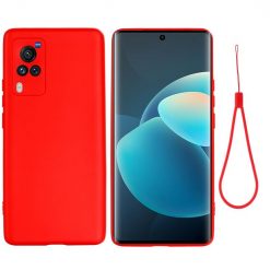 Silikonový kryt Solid color červený – Vivo X60 Pro