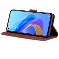 Peněženkové pouzdro AZNS Skin Feel hnědé – Realme 9i / Oppo A96 | Levné Kryty | Levné Kryty | Levné Kryty