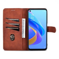 Peněženkové pouzdro AZNS Skin Feel hnědé – Realme 9i / Oppo A96 | Levné Kryty | Levné Kryty | Levné Kryty