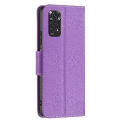 Peněženkové pouzdro Fancy Litchi fialové – Xiaomi Redmi Note 11 (4G) / 11S | Levné Kryty | Levné Kryty | Levné Kryty