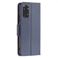 Peněženkové pouzdro Fancy Litchi modré – Xiaomi Redmi Note 11 (4G) / 11S | Levné Kryty | Levné Kryty | Levné Kryty