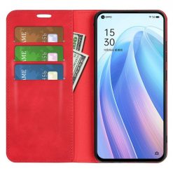Peněženkové pouzdro Posh magnetic case červené – Oppo Reno7 5G (Reno 7 5G) | Levné Kryty | Levné Kryty | Levné Kryty