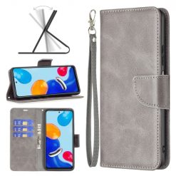 Peněženkové pouzdro Retro Lambskin šedé – Xiaomi Redmi Note 11 (4G) / 11S | Levné Kryty | Levné Kryty | Levné Kryty