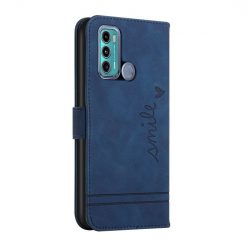 Peněženkové pouzdro Retro Smile modré – Motorola Moto G60 | Levné Kryty | Levné Kryty | Levné Kryty