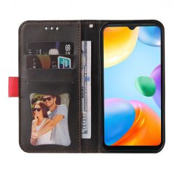 Peněženkové pouzdro Stitching černo-červené – Xiaomi Redmi 10C | Levné Kryty | Levné Kryty | Levné Kryty