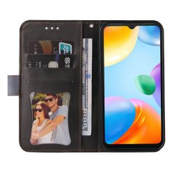 Peněženkové pouzdro Stitching černo-šedé – Xiaomi Redmi 10C | Levné Kryty | Levné Kryty | Levné Kryty