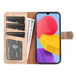 Peněženkové pouzdro Dual Wavy Case hnědé – Samsung Galaxy M13 | Levné Kryty | Levné Kryty | Levné Kryty