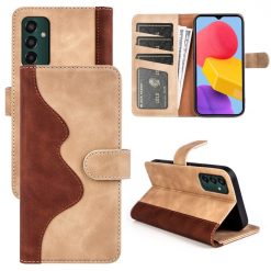 Peněženkové pouzdro Dual Wavy Case hnědé – Samsung Galaxy M13 | Levné Kryty | Levné Kryty | Levné Kryty