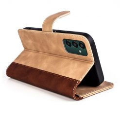 Peněženkové pouzdro Dual Wavy Case hnědé – Samsung Galaxy M13 | Levné Kryty | Levné Kryty | Levné Kryty