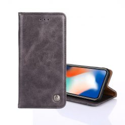 Peněženkové pouzdro Non-magnetic Retro Case šedé – Motorola Moto G52 / G82 5G | Levné Kryty | Levné Kryty | Levné Kryty