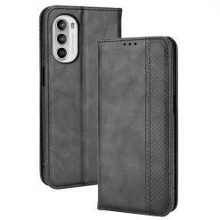 Peněženkové pouzdro Retro Leather černé – Motorola Moto G52 / G82 5G | Levné Kryty | Levné Kryty | Levné Kryty