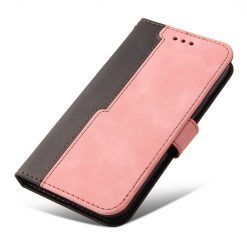 Peněženkové pouzdro Stitching černo-růžové – Vivo Y76 5G | Levné Kryty | Levné Kryty | Levné Kryty