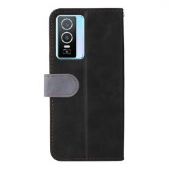 Peněženkové pouzdro Stitching černo-šedé – Vivo Y76 5G | Levné Kryty | Levné Kryty | Levné Kryty