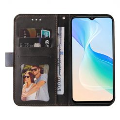 Peněženkové pouzdro Stitching černo-šedé – Vivo Y76 5G | Levné Kryty | Levné Kryty | Levné Kryty