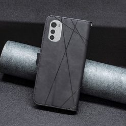 Knížkové pouzdro Rhombus černé – Motorola Moto E32 / E32s | Levné Kryty | Levné Kryty | Levné Kryty