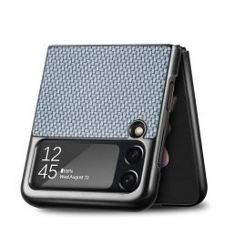 Kryt Cross Pattern Slim modrý – Samsung Galaxy Z Flip 4 | Levné Kryty | Levné Kryty | Levné Kryty