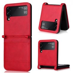 Kryt Retro Leather červený – Samsung Galaxy Z Flip 4 | Levné Kryty | Levné Kryty | Levné Kryty