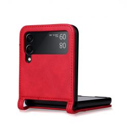 Kryt Retro Leather červený – Samsung Galaxy Z Flip 4 | Levné Kryty | Levné Kryty | Levné Kryty