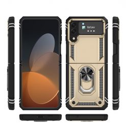 Odolný Kryt Ring Armor case zlatý – Samsung Galaxy Z Flip 4 | Levné Kryty | Levné Kryty | Levné Kryty