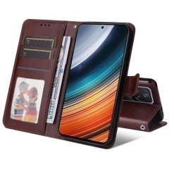 Peněženkové pouzdro Solid hnědé – Xiaomi Poco F4 | Levné Kryty | Levné Kryty | Levné Kryty