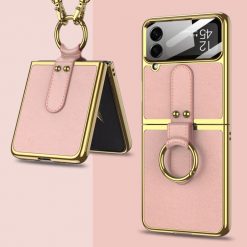Kryt GKK Fashion Ring case růžový – Samsung Galaxy Z Flip 4