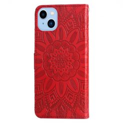 Alternative view of Peněženkové pouzdro Embossing Pattern Slunečnice červené – Apple iPhone 14 Plus