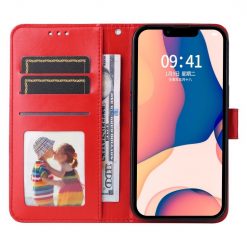 Peněženkové pouzdro Embossing Pattern Slunečnice červené – Apple iPhone 14 Plus | Levné Kryty | Levné Kryty | Levné Kryty