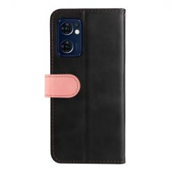 Peněženkové pouzdro Stitching černo-růžové – Oppo Reno 7 5G (Reno7 5G) | Levné Kryty | Levné Kryty | Levné Kryty