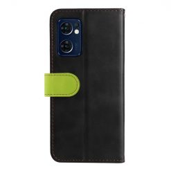 Peněženkové pouzdro Stitching černo-zelené – Oppo Reno 7 5G (Reno7 5G) | Levné Kryty | Levné Kryty | Levné Kryty