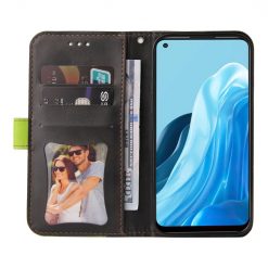 Peněženkové pouzdro Stitching černo-zelené – Oppo Reno 7 5G (Reno7 5G) | Levné Kryty | Levné Kryty | Levné Kryty