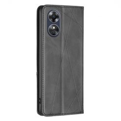 Knížkové pouzdro Rhombus černé – Oppo A17 | Levné Kryty | Levné Kryty | Levné Kryty
